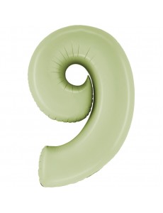 Balão Número 9 Verde Pastel